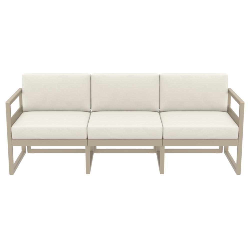 Mykonos Patio Sofa Taupe with Sunbrella Natural Cushion. Picture 6
