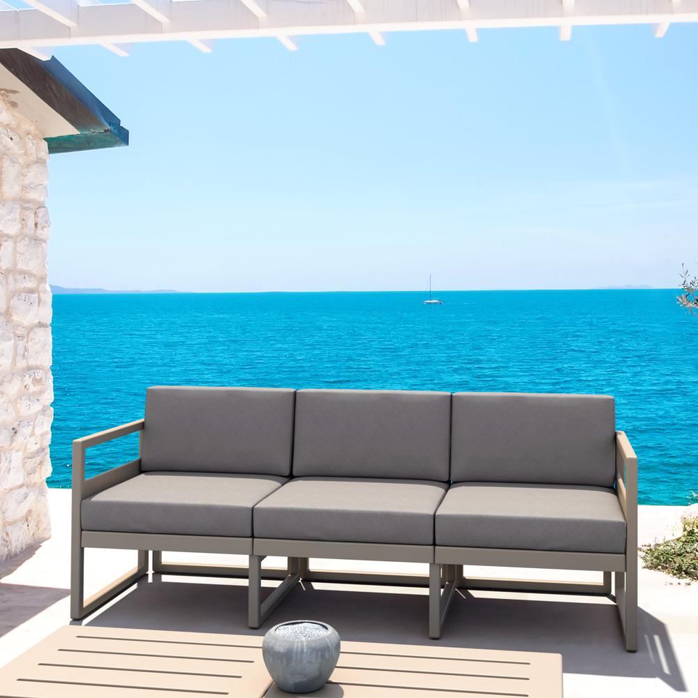 Mykonos Patio Sofa Taupe with Sunbrella Taupe Cushion. Picture 3