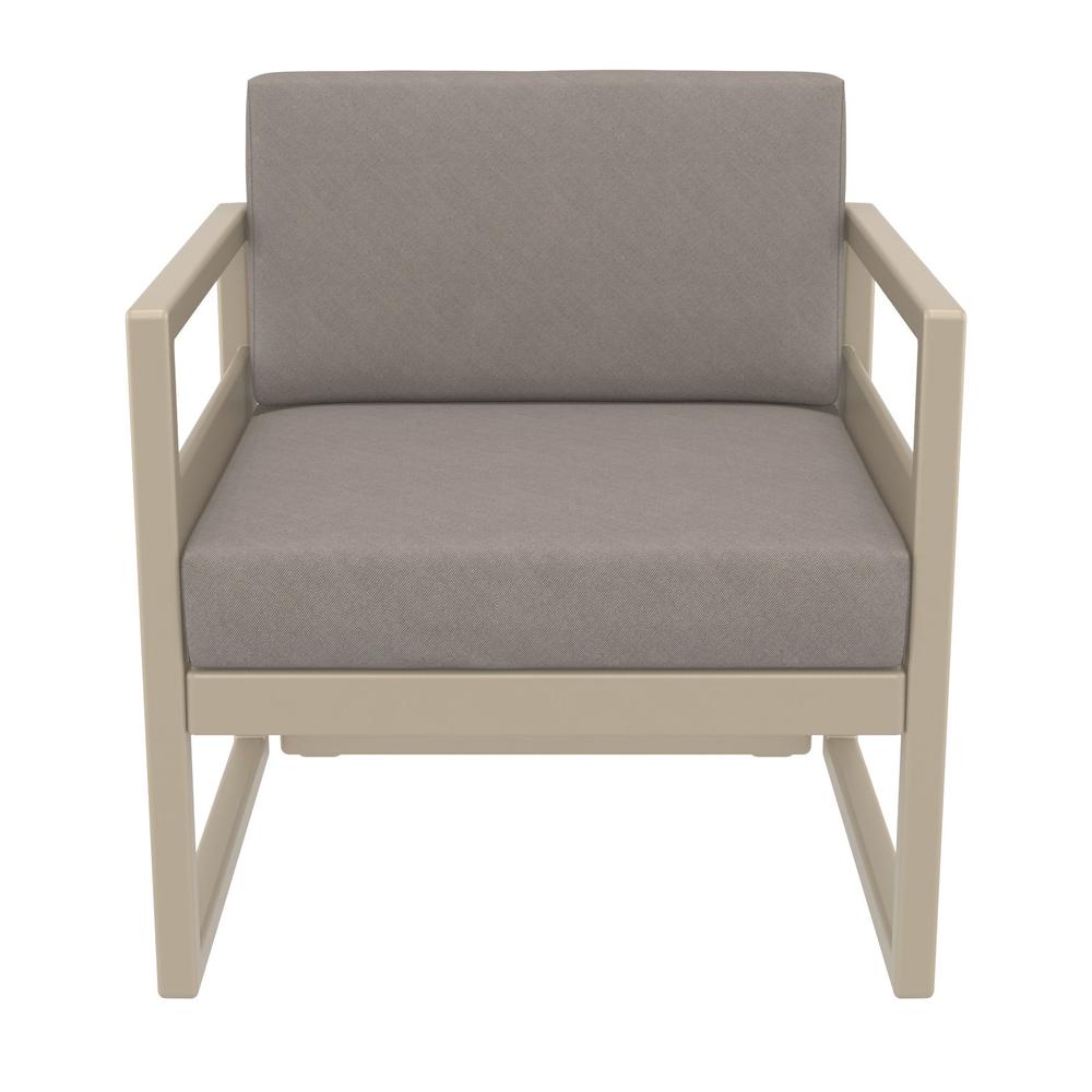 Mykonos Patio Club Chair Taupe with Sunbrella Taupe Cushion. Picture 10