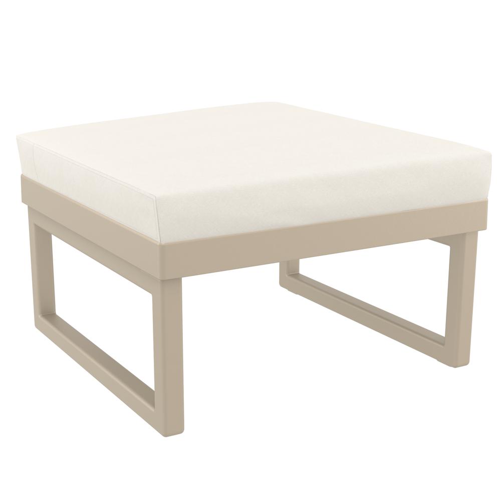 Mykonos Ottoman Taupe with Sunbrella Natural Cushion. Picture 1