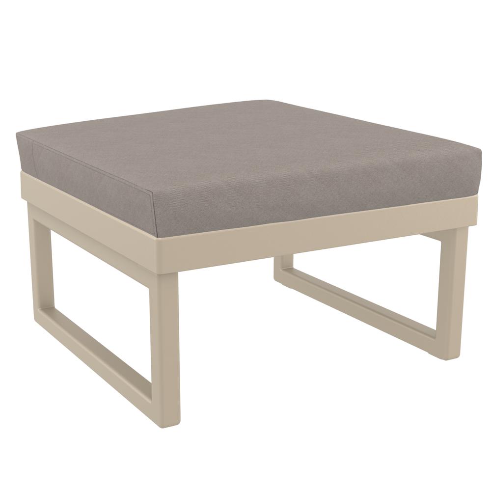 Mykonos Ottoman Taupe with Sunbrella Taupe Cushion. Picture 1