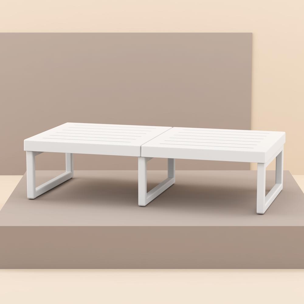 Mykonos Rectangle Lounge Table White. Picture 4