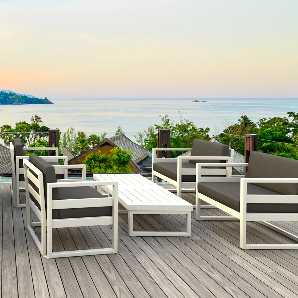 Mykonos Rectangle Lounge Table White. Picture 7