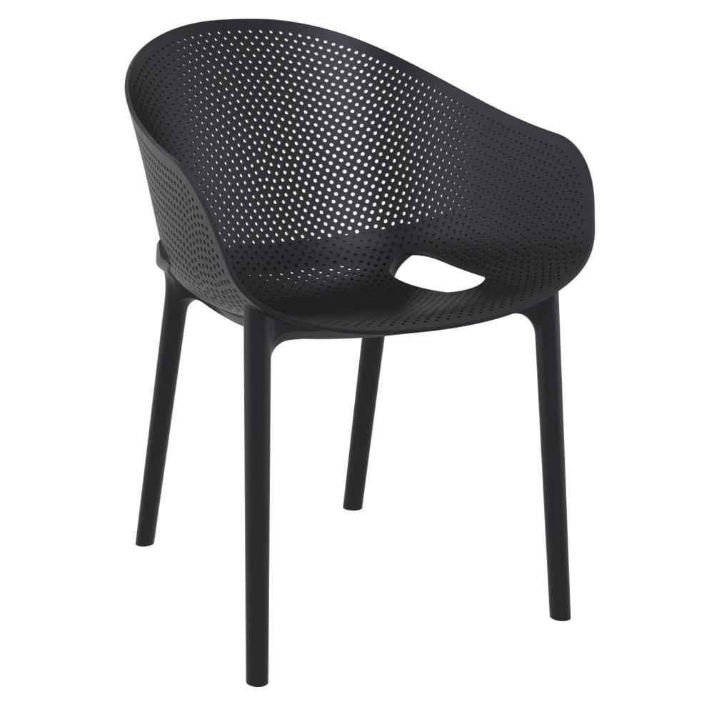 Sky Pro Stacking Dining Chair Black. Picture 1