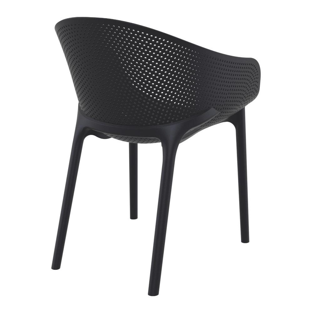 Sky Pro Stacking Dining Chair Black. Picture 3