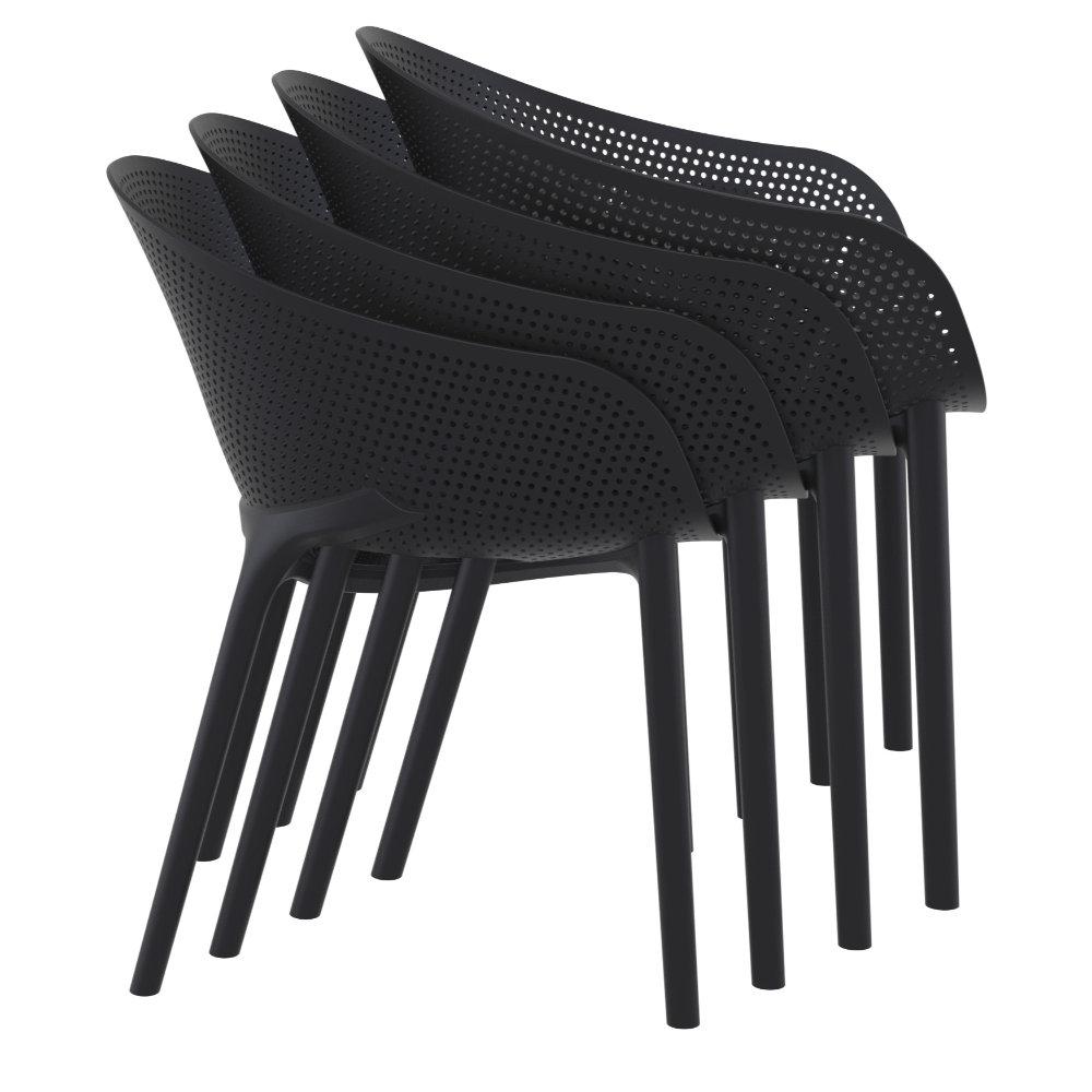 Sky Pro Stacking Dining Chair Black. Picture 7
