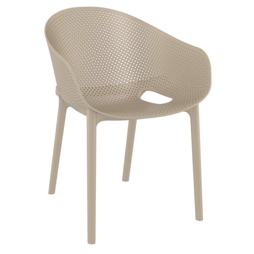 Sky Pro Stacking Dining Chair Taupe. Picture 1