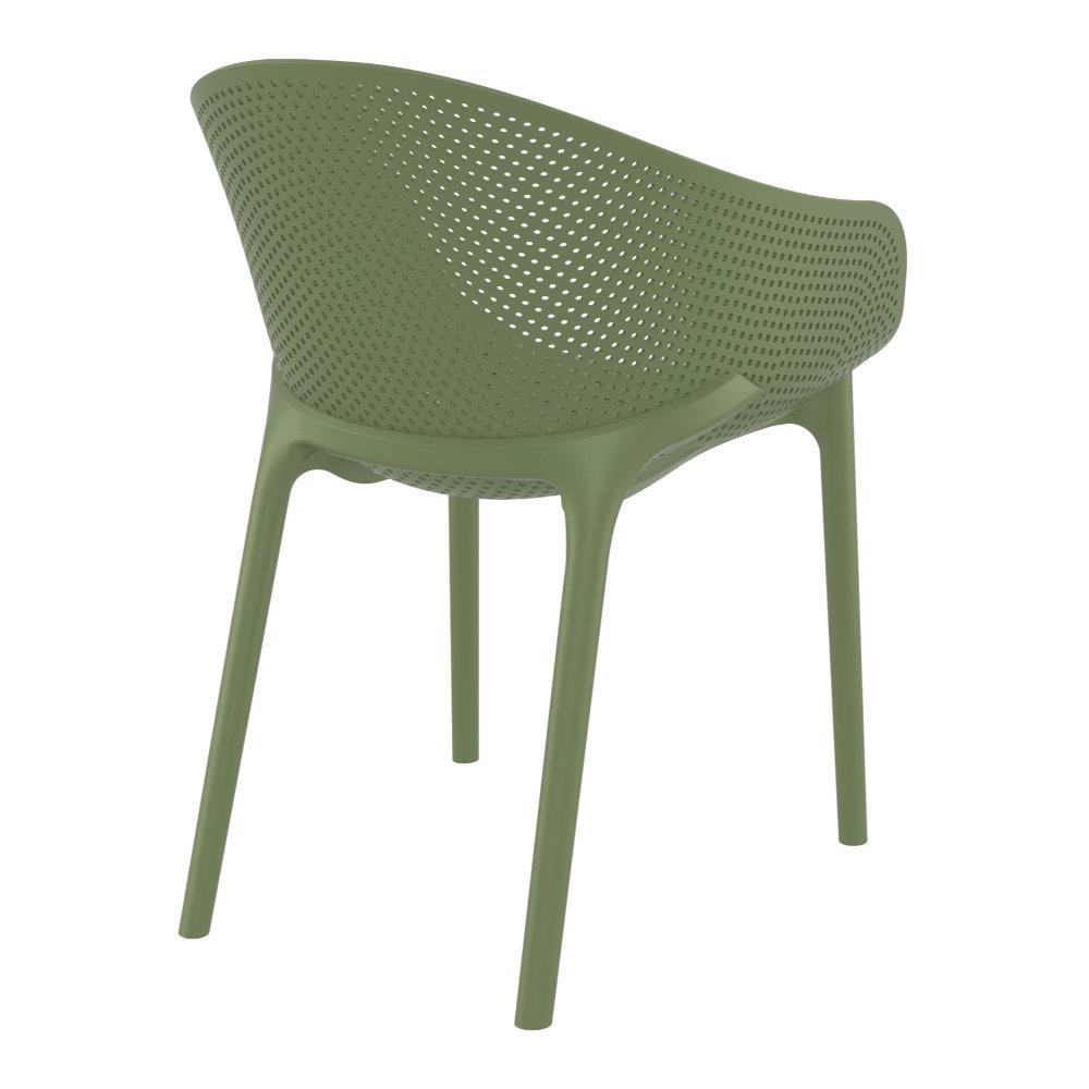 Sky Pro Stacking Dining Chair Olive Green. Picture 2
