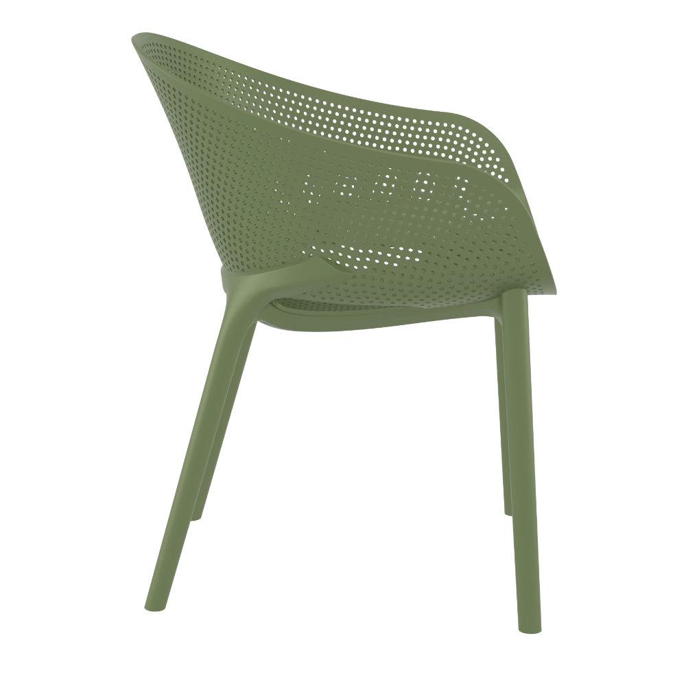 Sky Pro Stacking Dining Chair Olive Green. Picture 3