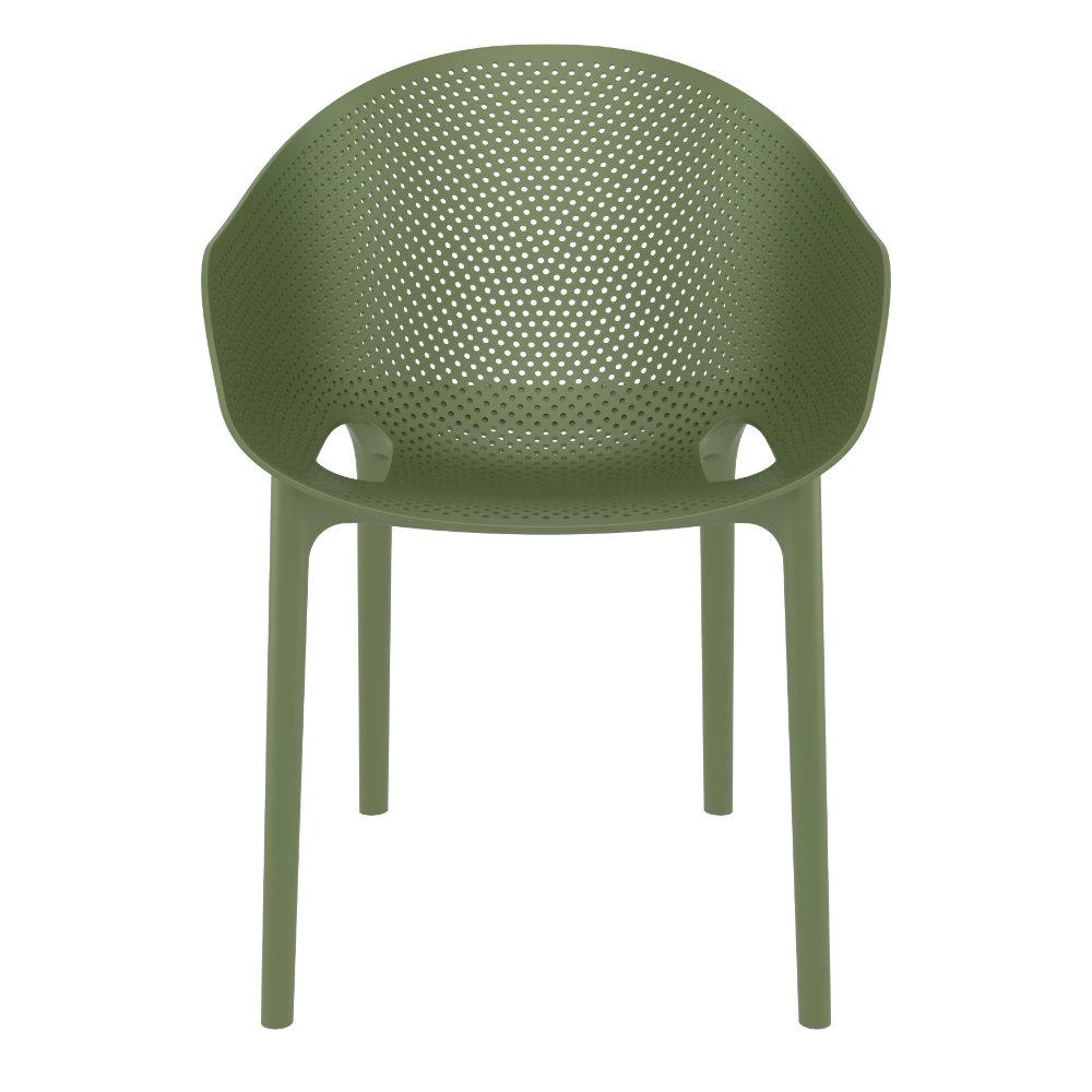 Sky Pro Stacking Dining Chair Olive Green. Picture 4