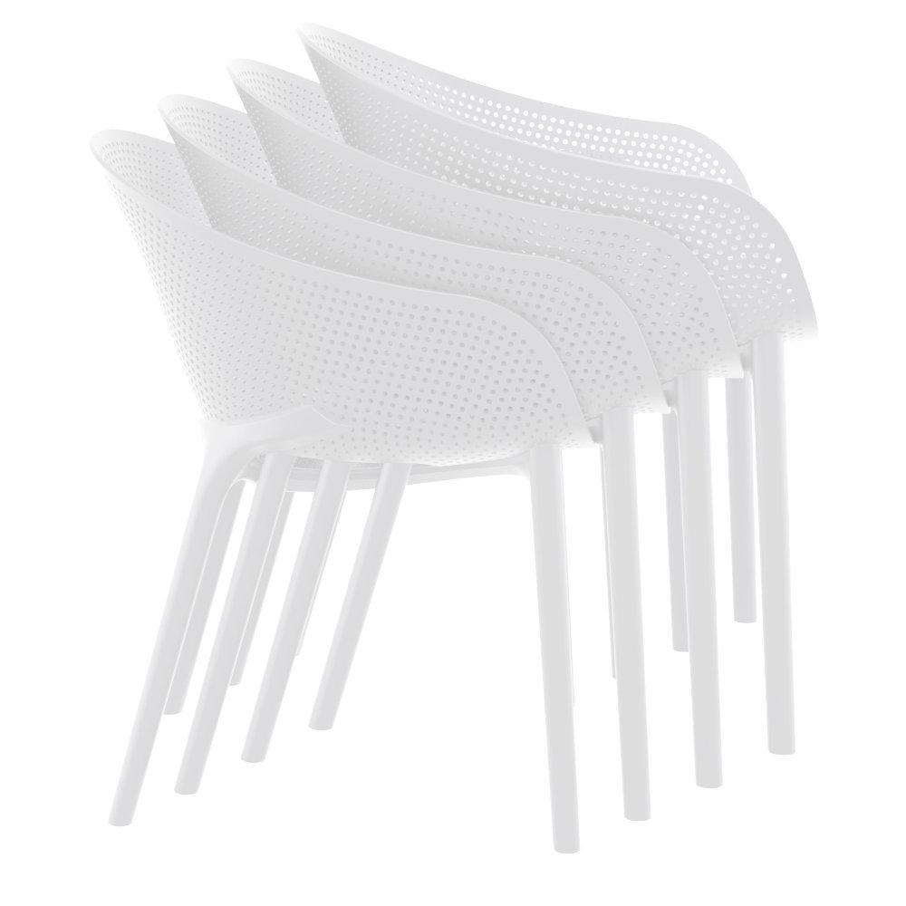 Sky Pro Stacking Dining Chair  White. Picture 6