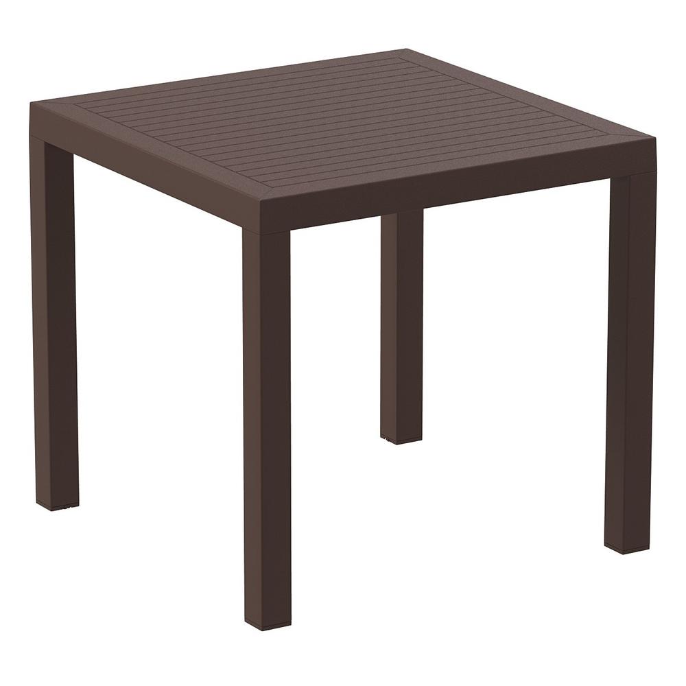 Ares Resin Square Dining Table Brown 31 inch. Picture 1