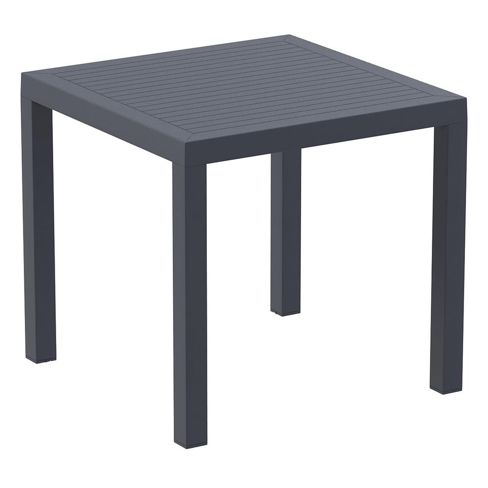 Ares Resin Square Dining Table Dark Gray 31 inch. Picture 1