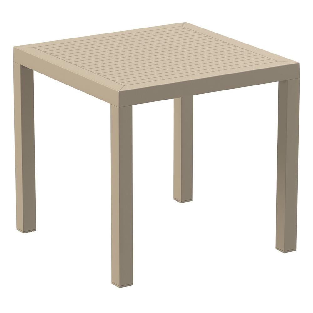Ares Resin Square Dining Table Taupe 31 inch. Picture 1