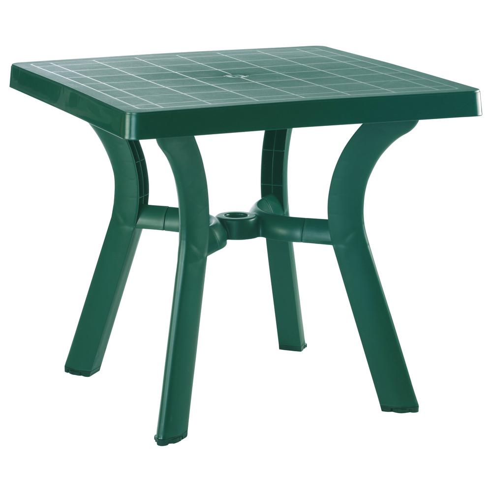 Viva Resin Square Dining Table 31 inch Green. Picture 1