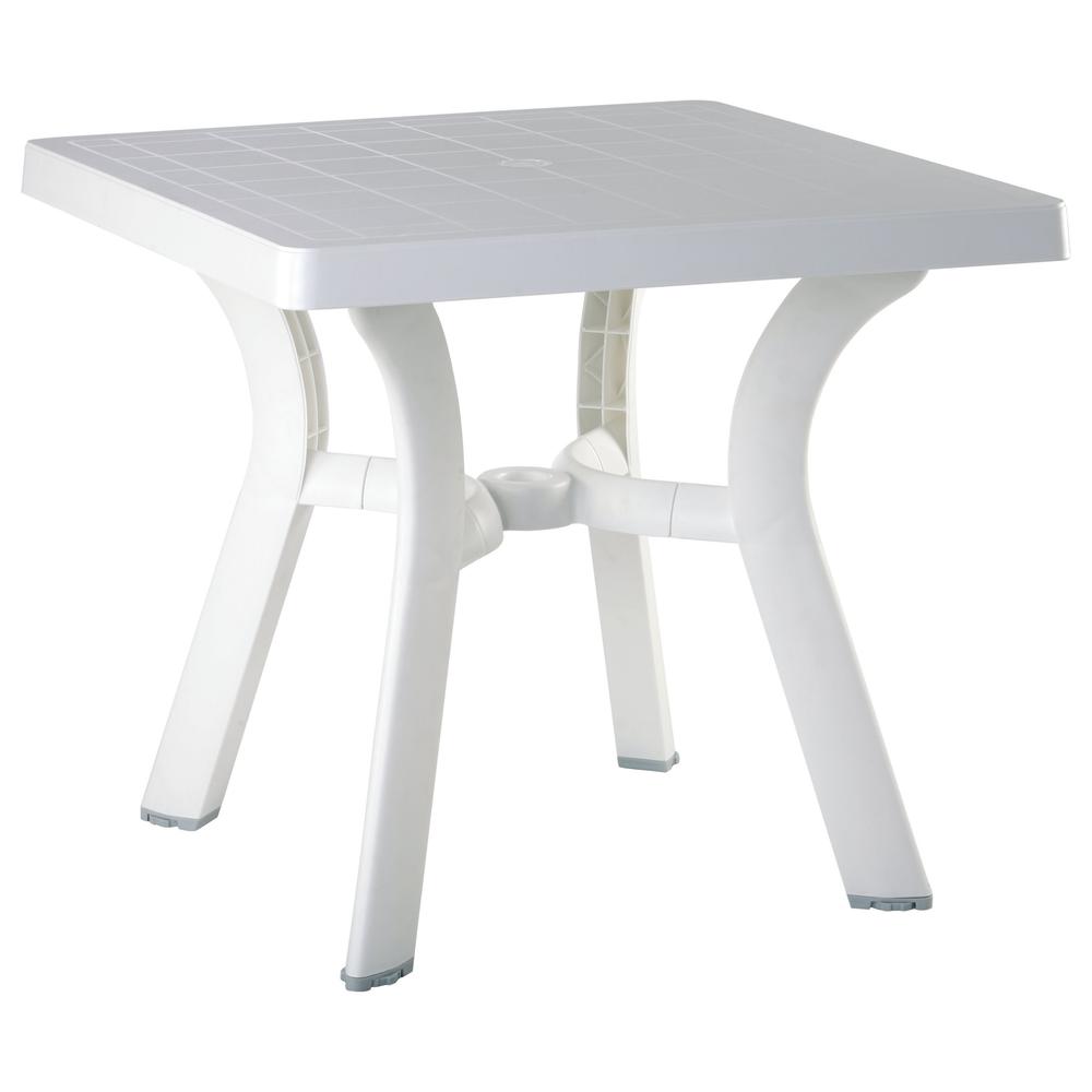Viva Resin Square Dining Table 31 inch White. Picture 1