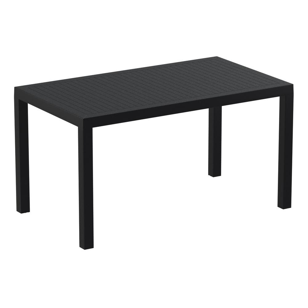Ares Resin Rectangle Dining Table Black 55 inch. Picture 1