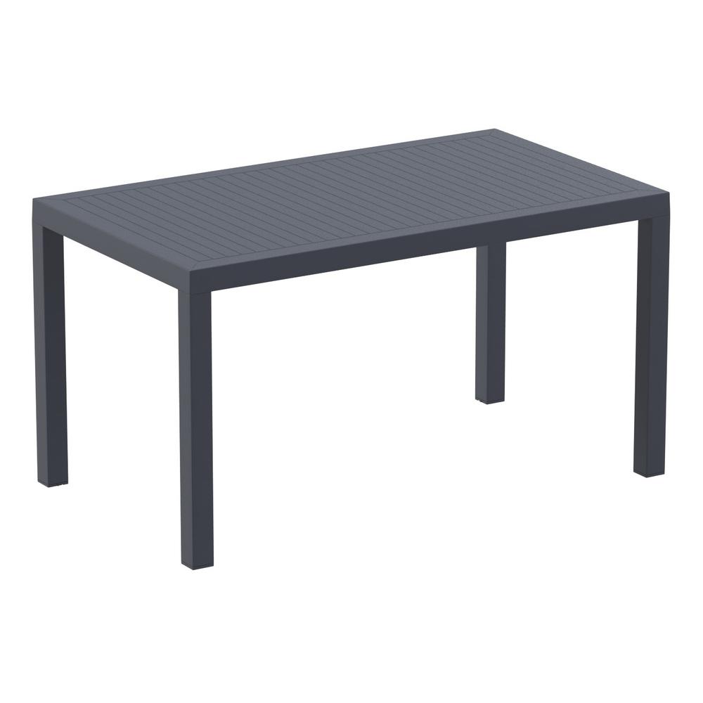 Ares Resin Rectangle Dining Table Dark Gray 55 inch. Picture 1