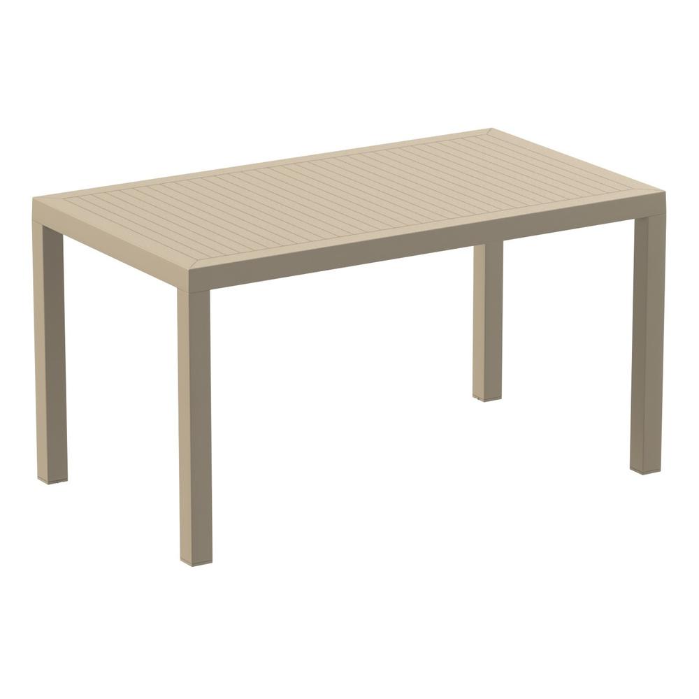 Ares Resin Rectangle Dining Table Taupe 55 inch. Picture 1