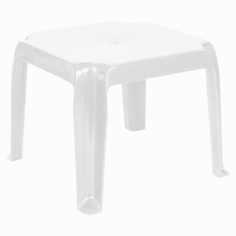 Resin Square Side Table, Set of 2, White, Belen Kox. Picture 1