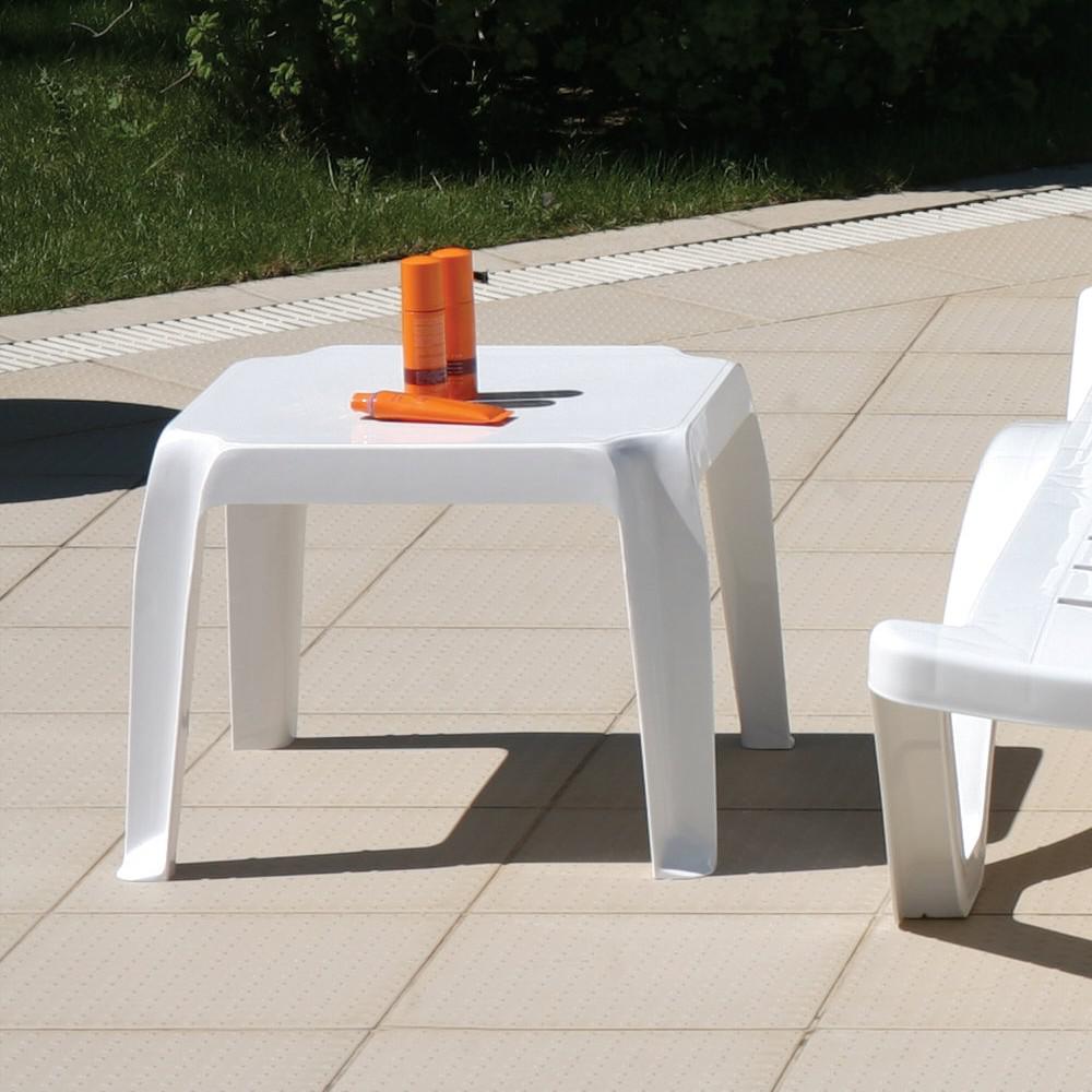 Resin Square Side Table, Set of 2, White, Belen Kox. Picture 2