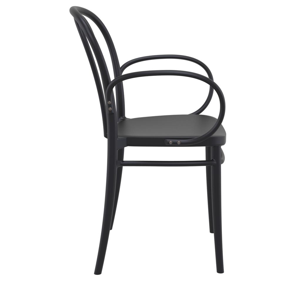 Victor XL Resin Outdoor Arm Chair Black, Set of 2. Picture 4