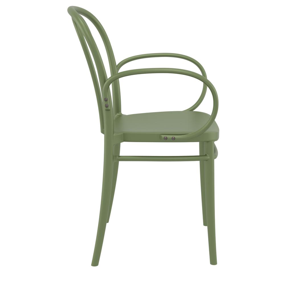 Victor XL Resin Outdoor Arm Chair Olive Green, Set of 2. Picture 4