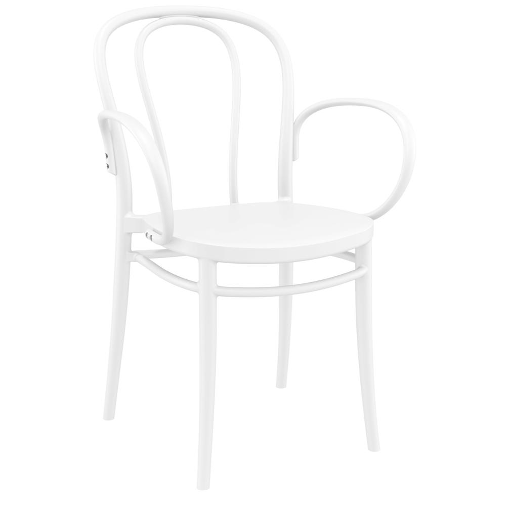Victor XL Resin Outdoor Arm Chair White, set of 2. The main picture.