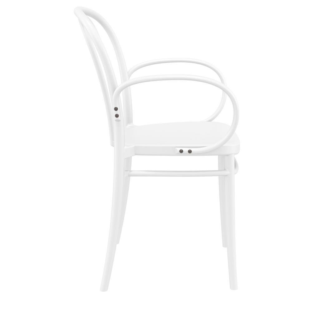 Victor XL Resin Outdoor Arm Chair White, set of 2. Picture 4