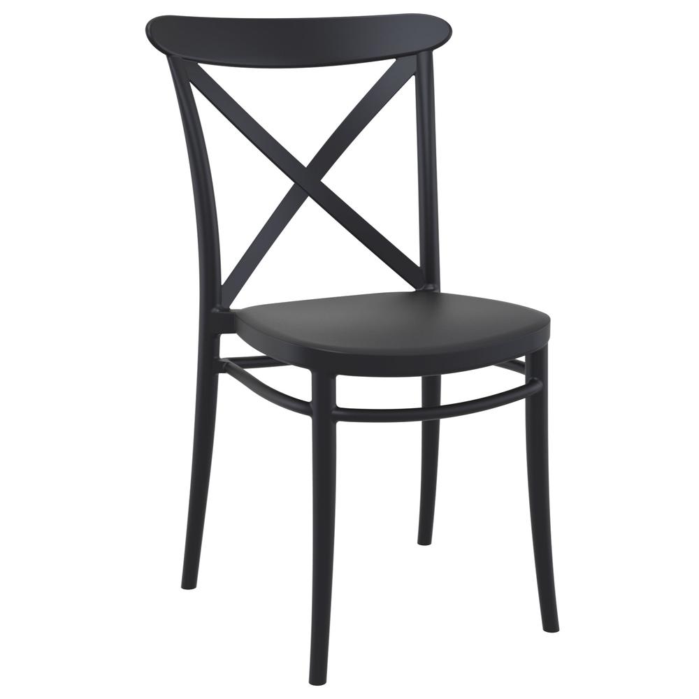Cross Resin Outdoor Chair Black, Set of 2. The main picture.