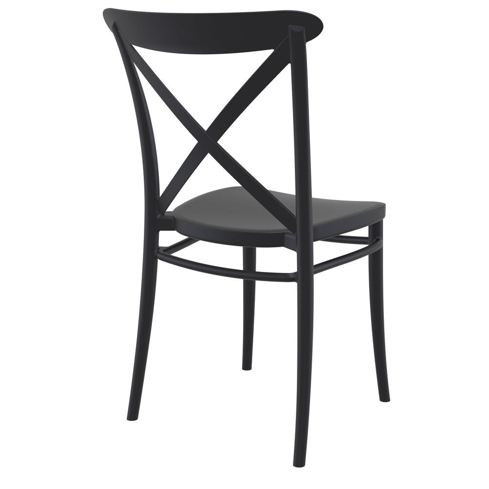 Cross Resin Outdoor Chair Black, Set of 2. Picture 2