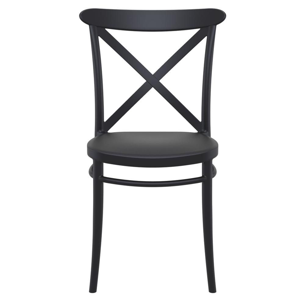 Cross Resin Outdoor Chair Black, Set of 2. Picture 3
