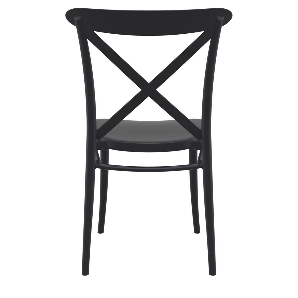 Cross Resin Outdoor Chair Black, Set of 2. Picture 5