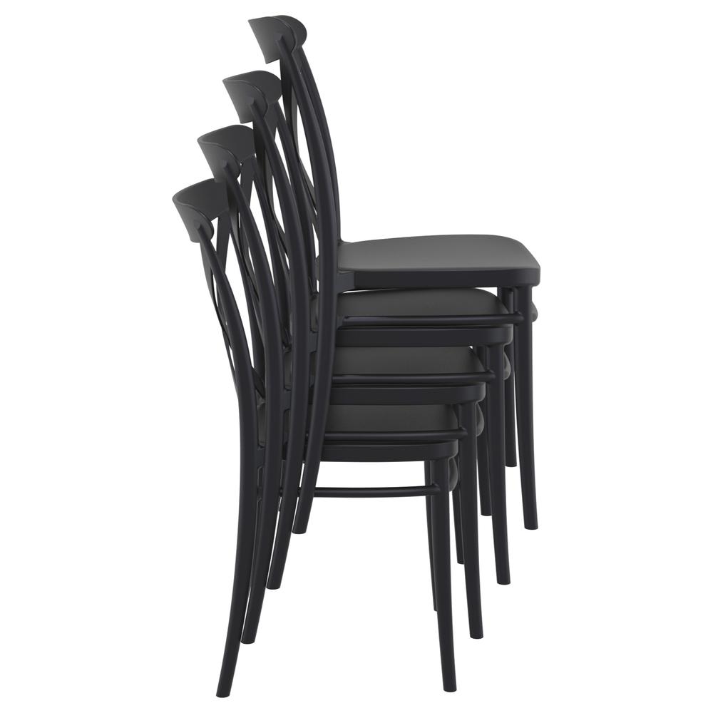 Cross Resin Outdoor Chair Black, Set of 2. Picture 6