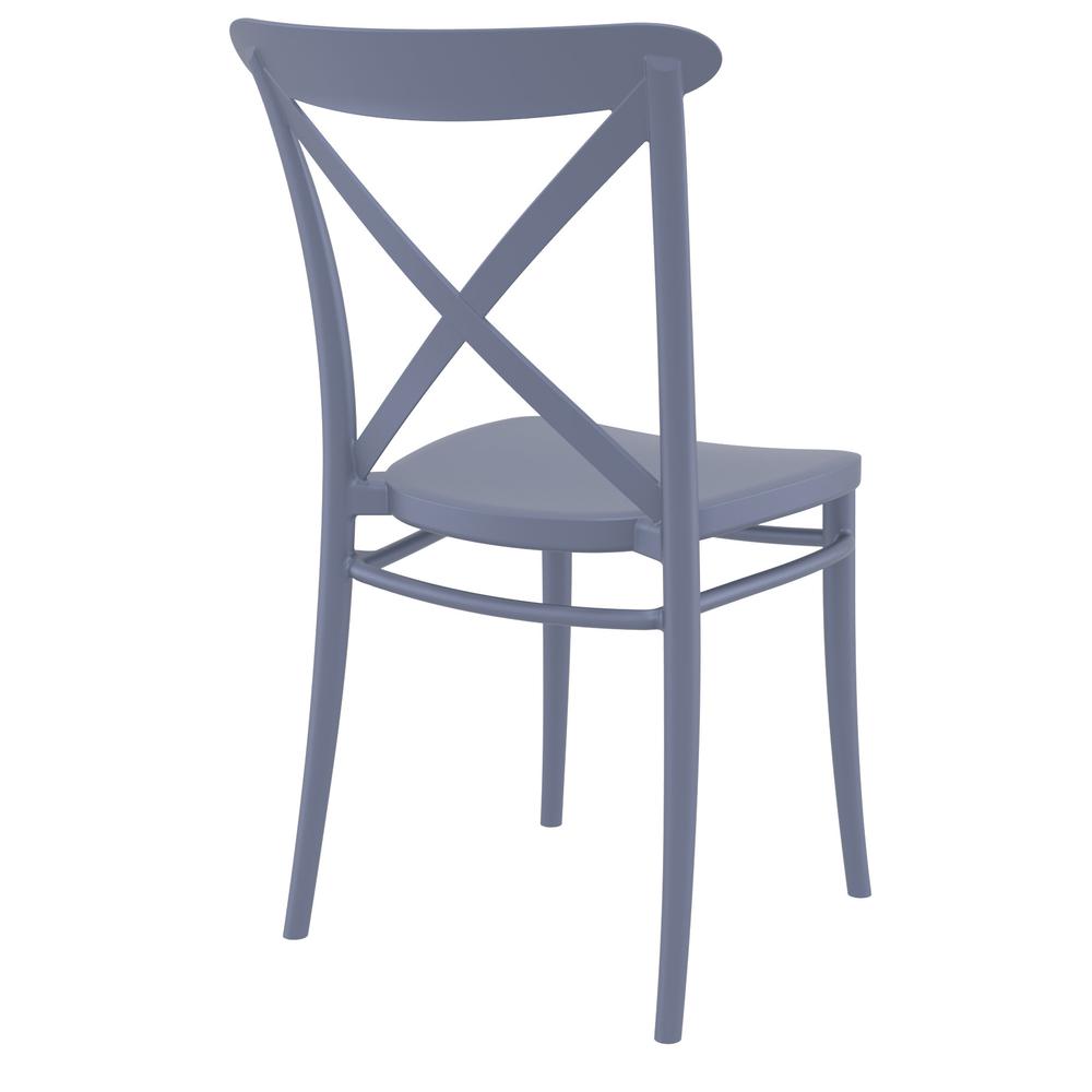 Cross Resin Outdoor Chair Dark Gray, Set of 2. Picture 2