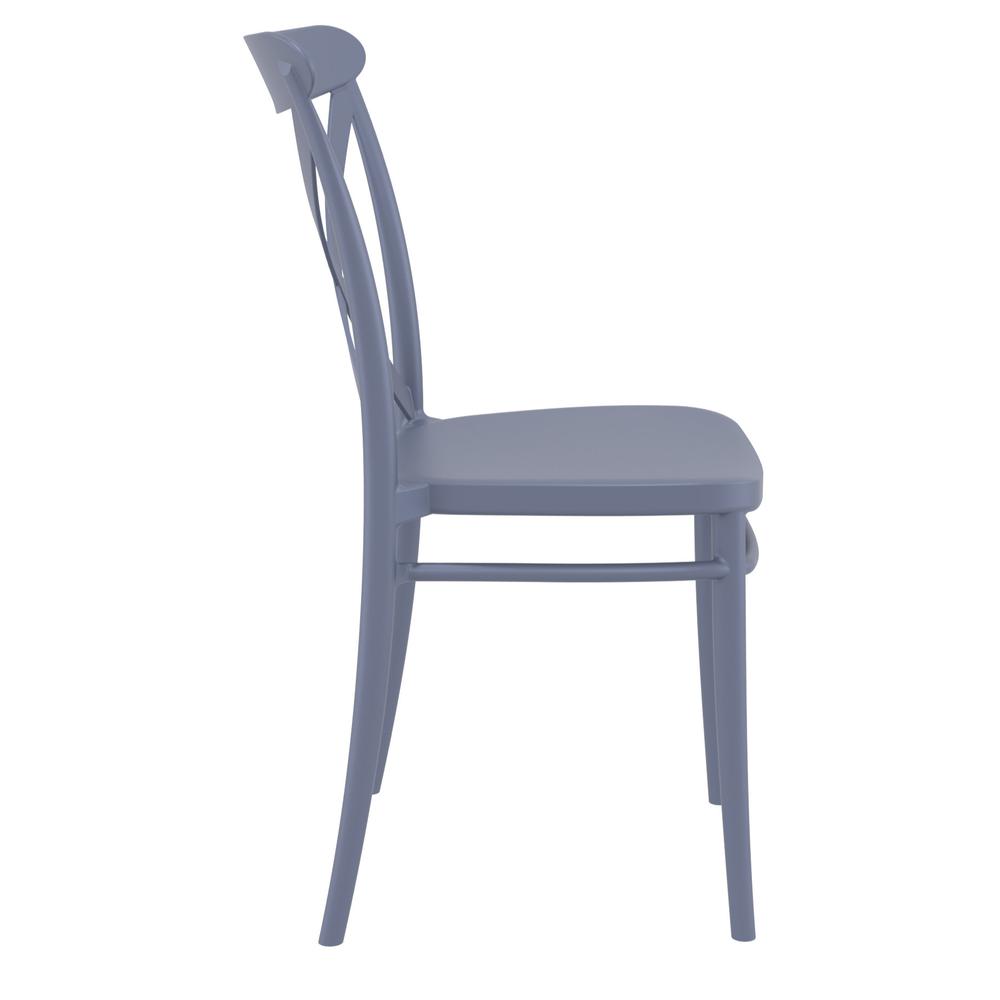 Cross Resin Outdoor Chair Dark Gray, Set of 2. Picture 4