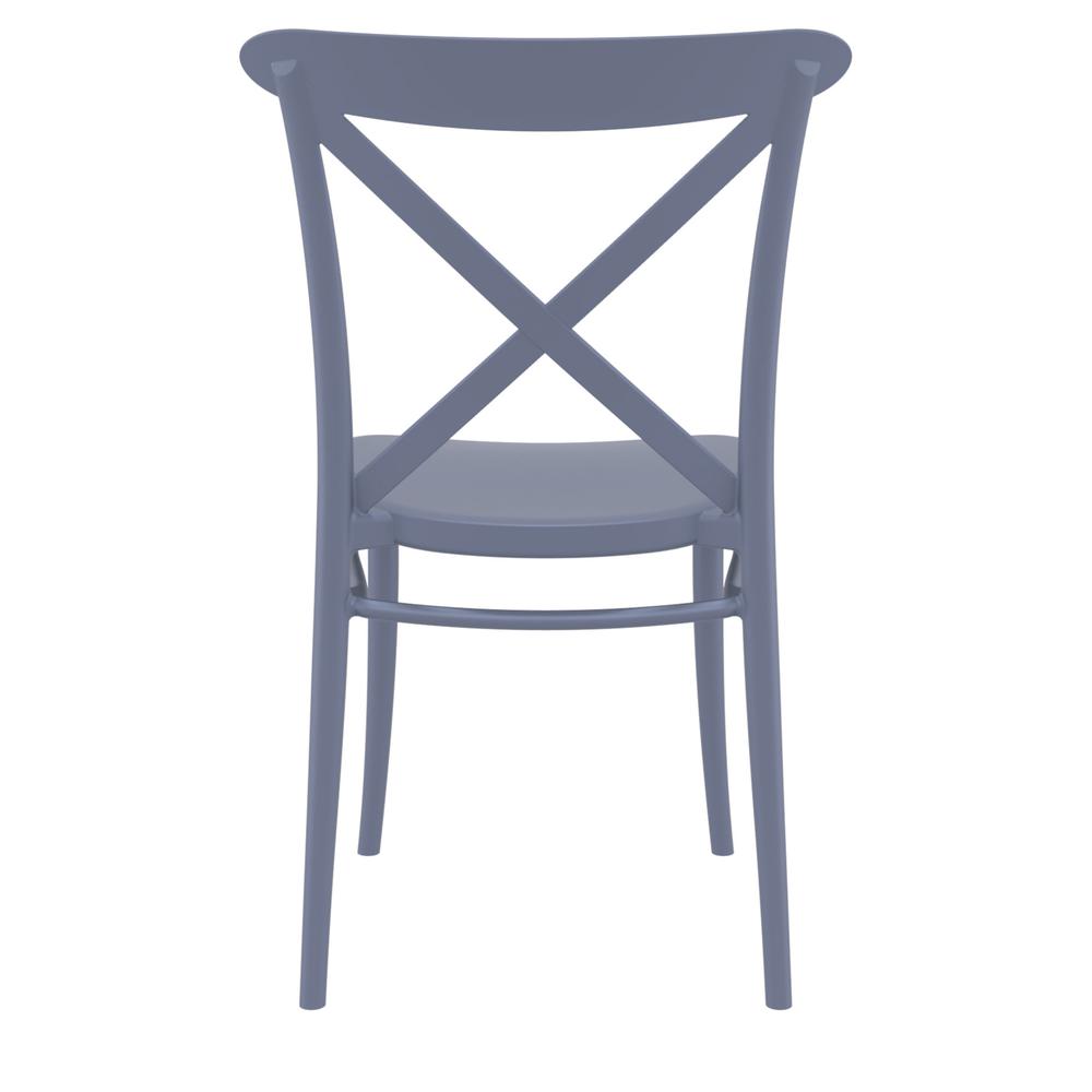 Cross Resin Outdoor Chair Dark Gray, Set of 2. Picture 5