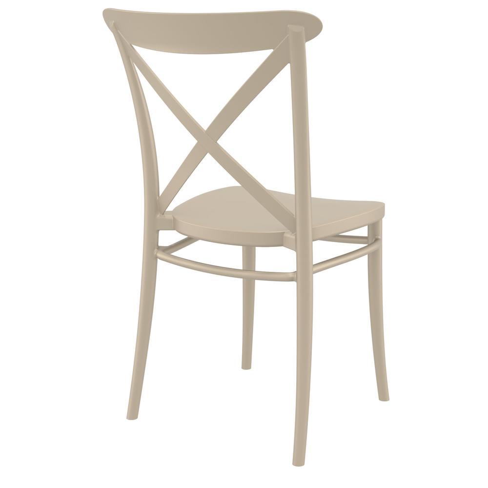 Cross Resin Outdoor Chair Taupe, Set of 2. Picture 2