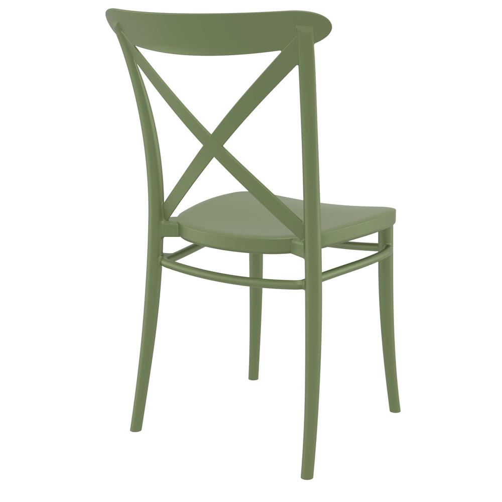 Cross Resin Outdoor Chair Olive Green, Set of 2. Picture 2