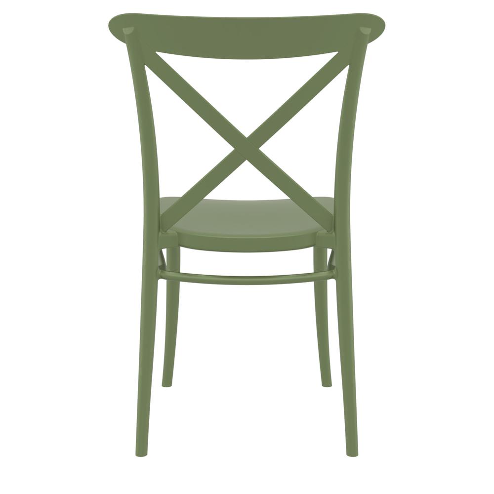 Cross Resin Outdoor Chair Olive Green, Set of 2. Picture 5