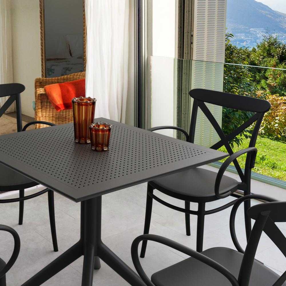 Cross XL Patio Dining Set with 4 Chairs Black. Picture 2