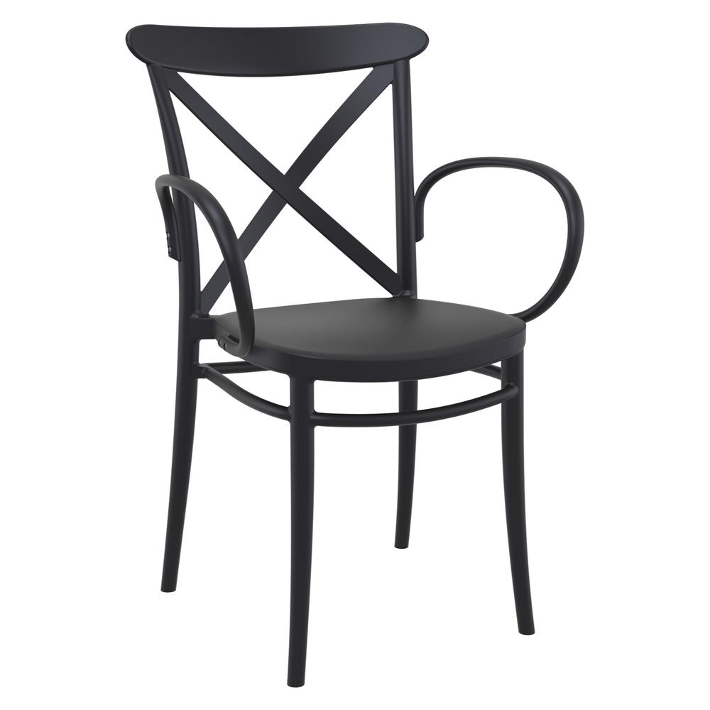 Cross XL Patio Dining Set with 4 Chairs Black. Picture 3