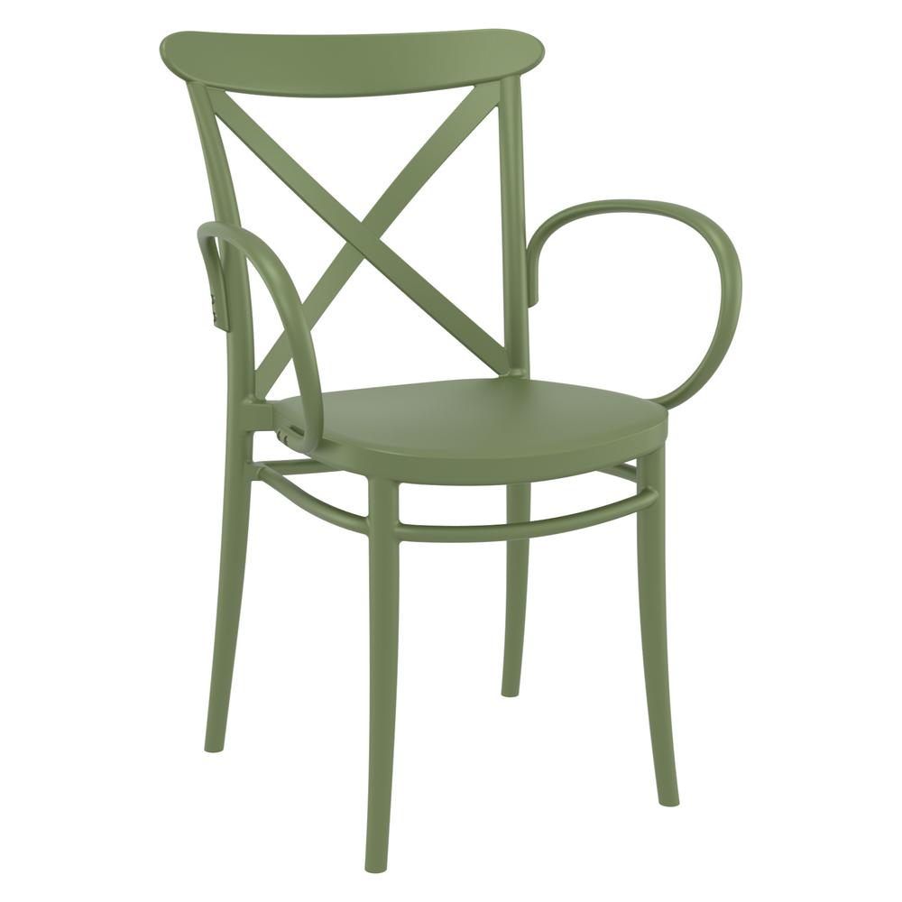 Cross XL Patio Dining Set with 4 Chairs Olive Green. Picture 3