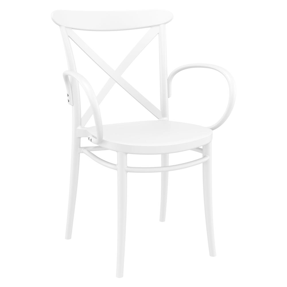 Cross XL Patio Dining Set with 4 Chairs White. Picture 3
