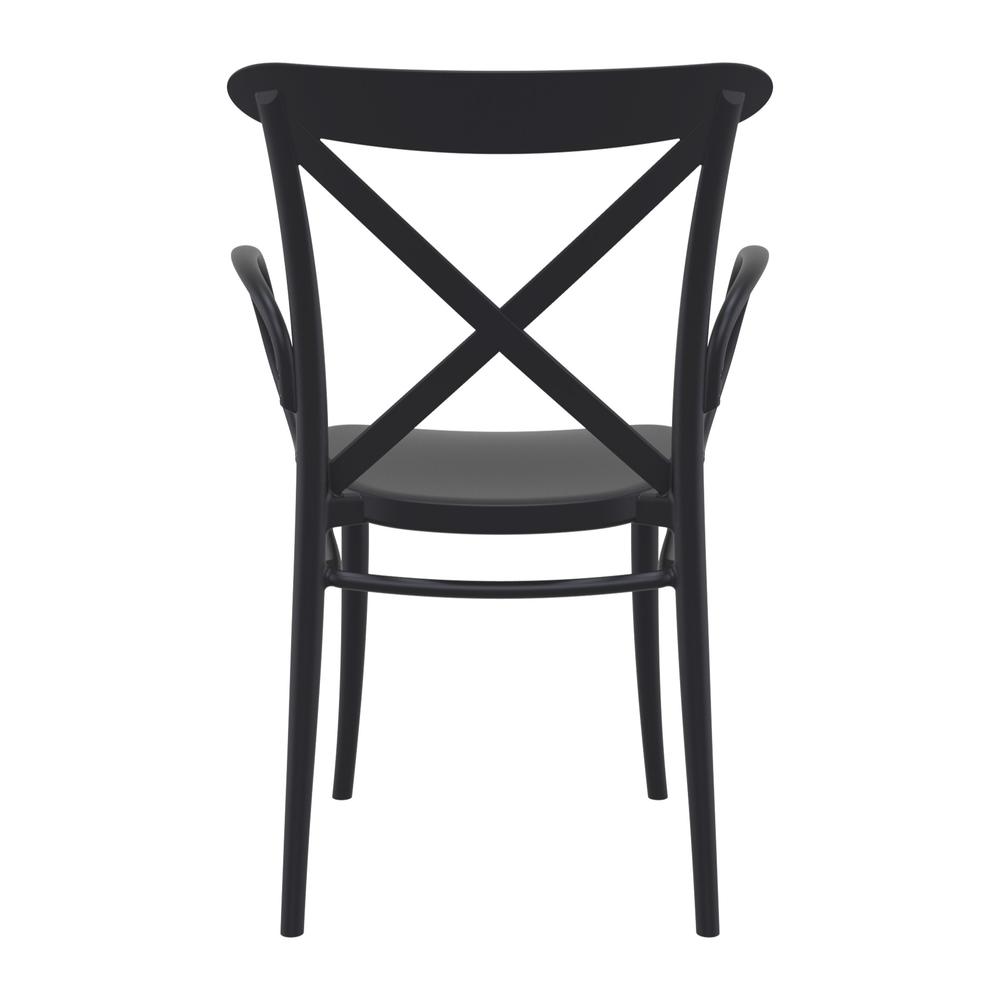 Cross XL Resin Outdoor Arm Chair Black, Set of 2. Picture 5