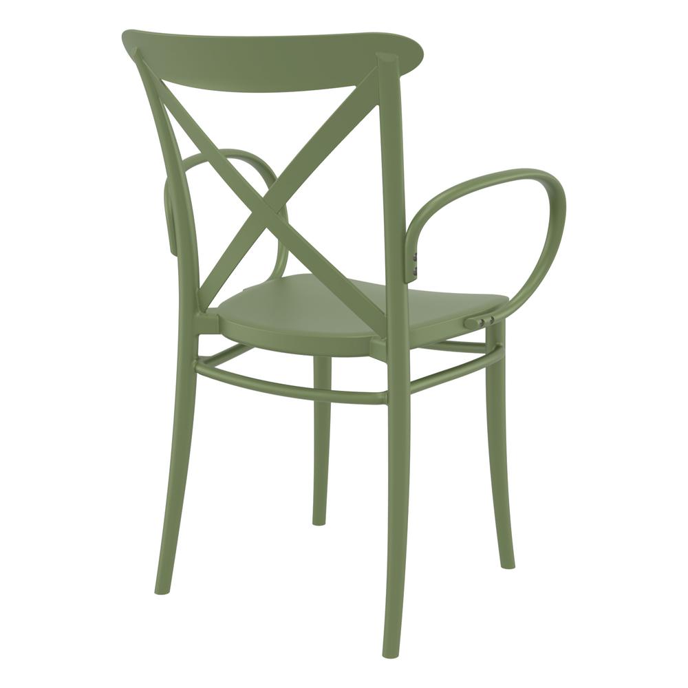 Cross XL Resin Outdoor Arm Chair Olive Green, Set of 2. Picture 2