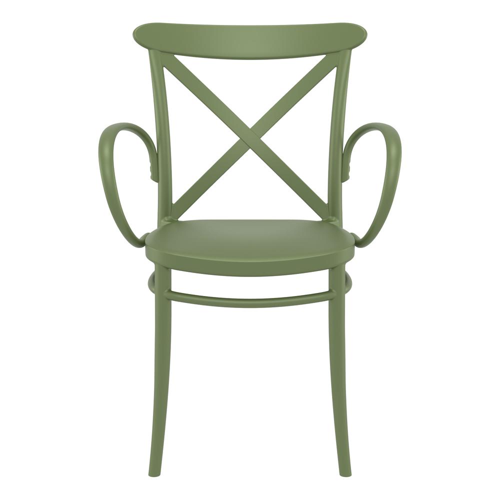 Cross XL Resin Outdoor Arm Chair Olive Green, Set of 2. Picture 3