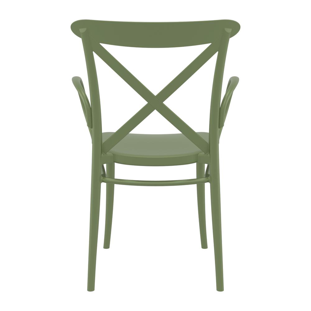 Cross XL Resin Outdoor Arm Chair Olive Green, Set of 2. Picture 5