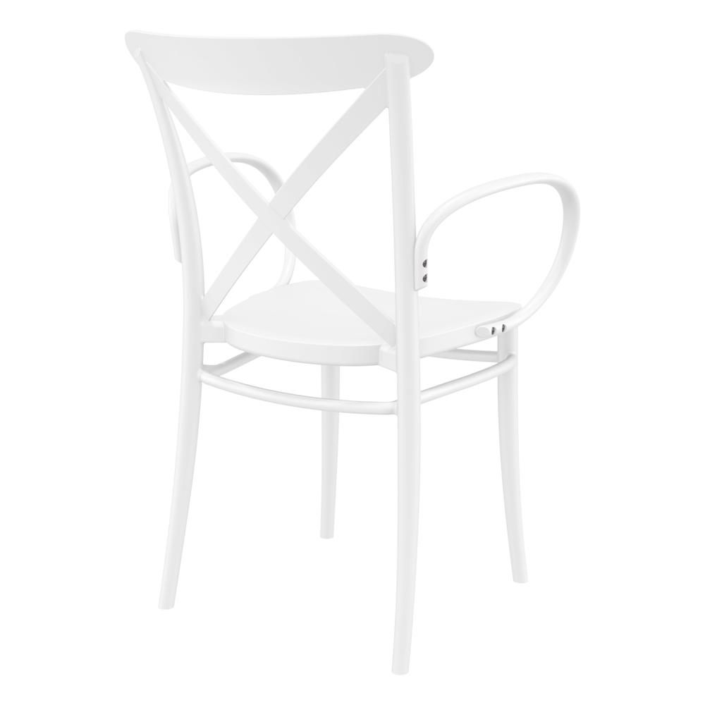 Cross XL Resin Outdoor Arm Chair White, Set of 2. Picture 3