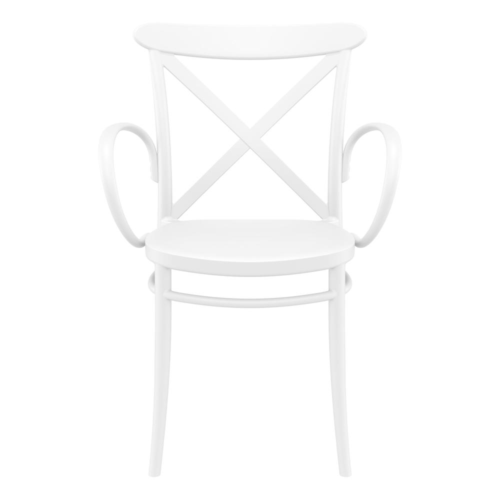 Cross XL Resin Outdoor Arm Chair White, Set of 2. Picture 4